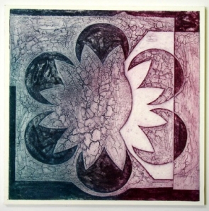 Indian Flower Motif VII (Collograph Print 35 x 35cms)